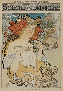  Alphonse Mucha  (Ivan?ice, 1860 - Praga, 1939) : L'Illustr Soleil du Dimanche.  - Auction Graphics & Books - Libreria Antiquaria Gonnelli - Casa d'Aste - Gonnelli Casa d'Aste