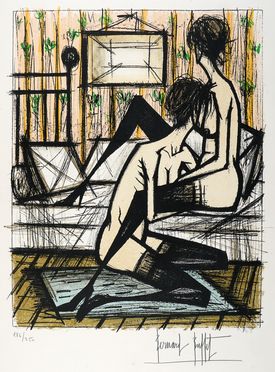  Bernard Buffet  (Parigi, 1928 - Tourtour, 1999) : Lotto di 2 litografie dalla cartella Jeux de dames.  - Asta Grafica & Libri - Libreria Antiquaria Gonnelli - Casa d'Aste - Gonnelli Casa d'Aste