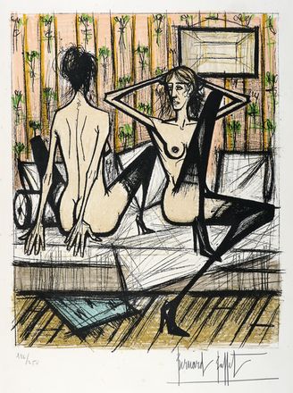 Bernard Buffet  (Parigi, 1928 - Tourtour, 1999) : Lotto di 2 litografie dalla cartella Jeux de dames.  - Asta Grafica & Libri - Libreria Antiquaria Gonnelli - Casa d'Aste - Gonnelli Casa d'Aste