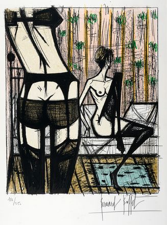  Bernard Buffet  (Parigi, 1928 - Tourtour, 1999) : Lotto di 2 litografie dalla cartella Jeux de dames.  - Asta Grafica & Libri - Libreria Antiquaria Gonnelli - Casa d'Aste - Gonnelli Casa d'Aste