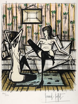  Bernard Buffet  (Parigi, 1928 - Tourtour, 1999) : Lotto di 2 litografie dalla cartella Jeux de dames.  - Asta Grafica & Libri - Libreria Antiquaria Gonnelli - Casa d'Aste - Gonnelli Casa d'Aste