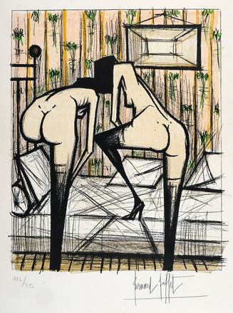  Bernard Buffet  (Parigi, 1928 - Tourtour, 1999) : Lotto di 2 litografie dalla cartella Jeux de dames.  - Asta Grafica & Libri - Libreria Antiquaria Gonnelli - Casa d'Aste - Gonnelli Casa d'Aste