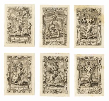  Scuola nordeuropea del XVII secolo : I sette vizi capitali.  - Auction Graphics & Books - Libreria Antiquaria Gonnelli - Casa d'Aste - Gonnelli Casa d'Aste