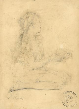  Luigi Bechi  (Firenze, 1830 - 1919) : Studio di fanciulla seduta.  - Auction Graphics & Books - Libreria Antiquaria Gonnelli - Casa d'Aste - Gonnelli Casa d'Aste