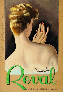  Luigi (Gino) Boccasile  (Bari, 1901 - Milano, 1952) [attribuito a] : Smalto Reval.  - Asta Grafica & Libri - Libreria Antiquaria Gonnelli - Casa d'Aste - Gonnelli Casa d'Aste