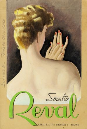  Luigi (Gino) Boccasile  (Bari, 1901 - Milano, 1952) [attribuito a] : Smalto Reval.  - Auction Graphics & Books - Libreria Antiquaria Gonnelli - Casa d'Aste - Gonnelli Casa d'Aste