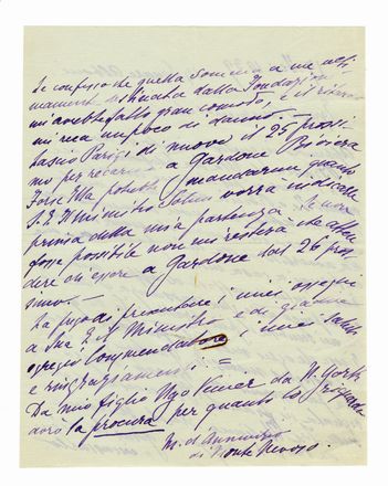  D'Annunzio Gabriele : Lettera autografa firmata inviata a Maria D'Annunzio.  - Asta Grafica & Libri - Libreria Antiquaria Gonnelli - Casa d'Aste - Gonnelli Casa d'Aste