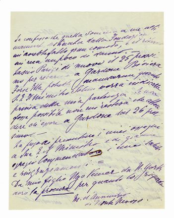  D'Annunzio Gabriele : Signed autograph letter sent to Maria D'Annunzio.  - Auction Graphics & Books - Libreria Antiquaria Gonnelli - Casa d'Aste - Gonnelli Casa d'Aste