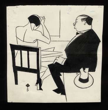  Piero Bernardini  (Firenze, 1891 - 1974) : Lotto composto di 2 disegni caricaturali.  - Auction Graphics & Books - Libreria Antiquaria Gonnelli - Casa d'Aste - Gonnelli Casa d'Aste