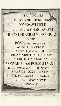  Piranesi Giovanni Battista : Lettere di giustificazione scritte a Milord Charlemont e a  di lui agenti di Roma... intorno la dedica della sua opera delle Antichit Rom[ane] fatta allo stesso signor ed ultimamente soppressa. Figurato, Collezionismo e Bibliografia  - Auction Graphics & Books - Libreria Antiquaria Gonnelli - Casa d'Aste - Gonnelli Casa d'Aste