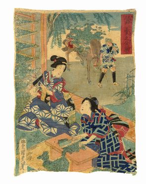  Artista di scuola Utagawa (met XIX secolo) : I giuochi con la neve/La coltivazione del baco da seta.  - Asta Grafica & Libri - Libreria Antiquaria Gonnelli - Casa d'Aste - Gonnelli Casa d'Aste