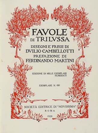  Trilussa [pseud. Carlo Alberto Salustri] : Favole di Trilussa. Libro d'Artista, Collezionismo e Bibliografia  - Auction Graphics & Books - Libreria Antiquaria Gonnelli - Casa d'Aste - Gonnelli Casa d'Aste