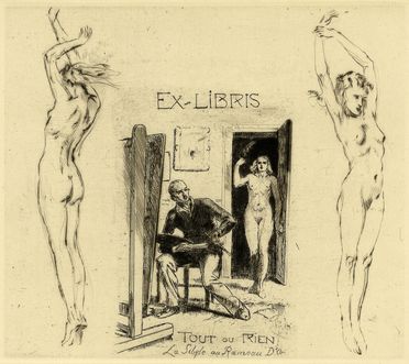  Almry Lobel-Riche  (Ginevra, 1880 - 1950) : Due ex libris erotici.  - Auction Graphics & Books - Libreria Antiquaria Gonnelli - Casa d'Aste - Gonnelli Casa d'Aste