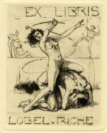  Almry Lobel-Riche  (Ginevra, 1880 - 1950) : Due ex libris erotici.  - Asta Grafica & Libri - Libreria Antiquaria Gonnelli - Casa d'Aste - Gonnelli Casa d'Aste