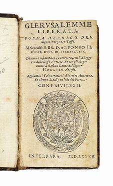  Tasso Torquato : Gierusalemme liberata [...] di nuouo ristampata, e corretta, con l'Alleggoria dello stesso auttore.  - Asta Grafica & Libri - Libreria Antiquaria Gonnelli - Casa d'Aste - Gonnelli Casa d'Aste