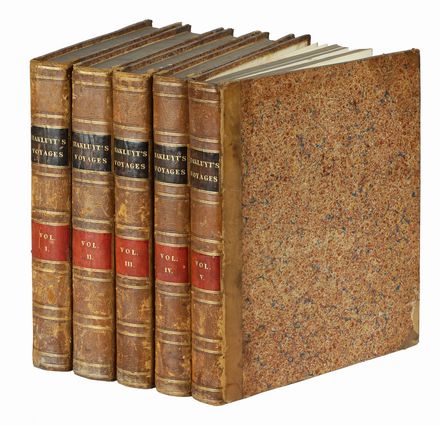 Hakluyt Richard : Hakluyt's collection of the early voyages, travels and discoveries of the English Nation [...] Vol. I (-V). Geografia e viaggi  - Auction Graphics & Books - Libreria Antiquaria Gonnelli - Casa d'Aste - Gonnelli Casa d'Aste