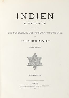  Schlagintweit Hermann : Indien in wort und Bild. Eine Schilderung des Indischen Kaiserreiches. Geografia e viaggi  - Auction Graphics & Books - Libreria Antiquaria Gonnelli - Casa d'Aste - Gonnelli Casa d'Aste