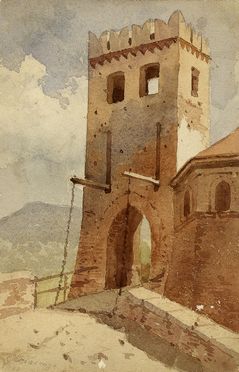  Carlo Piacenza  (1814 - 1887) : Il ponte levatoio.  - Asta Grafica & Libri - Libreria Antiquaria Gonnelli - Casa d'Aste - Gonnelli Casa d'Aste