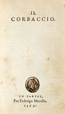  Boccaccio Giovanni : Il Corbaccio.  - Asta Grafica & Libri - Libreria Antiquaria Gonnelli - Casa d'Aste - Gonnelli Casa d'Aste