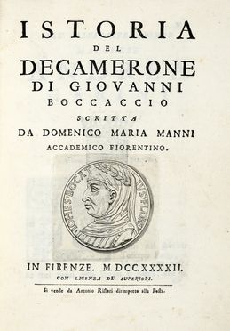  Manni Domenico Maria : Istoria del Decamerone.  - Asta Grafica & Libri - Libreria Antiquaria Gonnelli - Casa d'Aste - Gonnelli Casa d'Aste