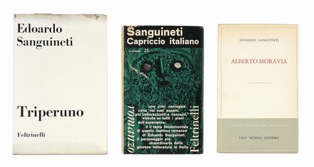  Moravia Alberto : Dedica autografa su libro di Edoardo Sanguineti dal titolo 