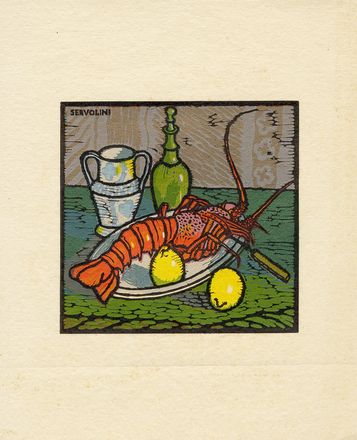  Luigi Servolini  (Livorno, 1900 - 1981) : Natura morta con kaki.  - Auction Graphics & Books - Libreria Antiquaria Gonnelli - Casa d'Aste - Gonnelli Casa d'Aste