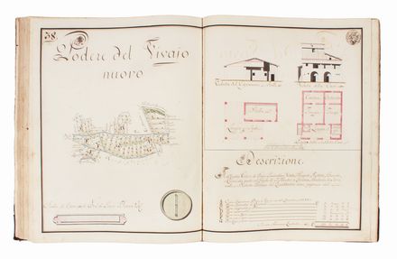  Minghetti Luigi : Raccolta delle piante dei poderi che compongono la fattoria di Spicchio del signor principe D. Giuseppe Rospigliosi.  - Asta Grafica & Libri - Libreria Antiquaria Gonnelli - Casa d'Aste - Gonnelli Casa d'Aste