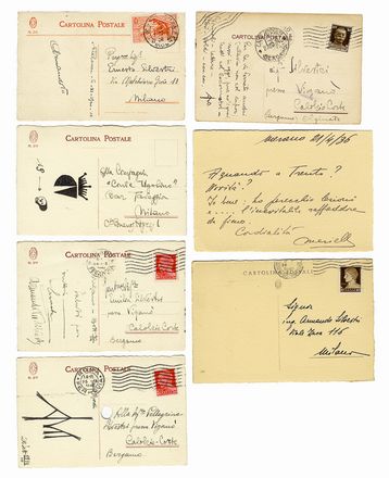  Silvestri Armando : Lotto di cartoline, disegni e lettere.  - Auction Graphics & Books - Libreria Antiquaria Gonnelli - Casa d'Aste - Gonnelli Casa d'Aste