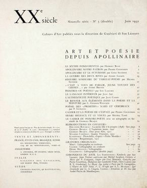 XXe sicle nouvelle srie. n. 3 (double) Juin 1952.  - Asta Grafica & Libri - Libreria Antiquaria Gonnelli - Casa d'Aste - Gonnelli Casa d'Aste