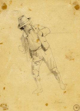  Achille Vertunni  (Napoli, 1826 - Roma, 1897) : Lotto composto di 2 disegni.  - Asta Grafica & Libri - Libreria Antiquaria Gonnelli - Casa d'Aste - Gonnelli Casa d'Aste