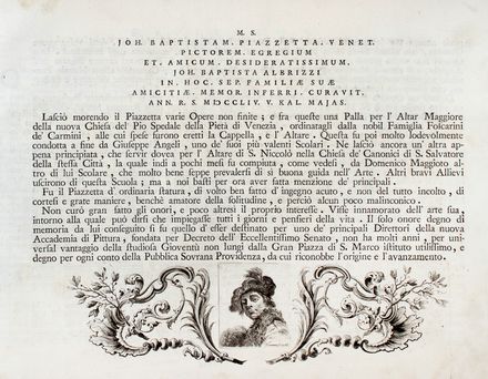  Marco Alvise Pitteri  (Venezia, 1702 - 1786) : Naturam Referens Patet Ars Sed Utrumque Magistra/Studj di pittura /già dissegnati da/Giambatista Piazzetta/ed ora con l'intaglio/di Marco Pitteri...  Francesco Bartolozzi  (Firenze, 1728 - Lisbona, 1815)  - Asta Grafica & Libri - Libreria Antiquaria Gonnelli - Casa d'Aste - Gonnelli Casa d'Aste