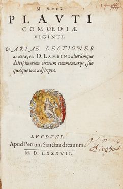  Plautus Titus Maccius : Comoediae viginti.  - Asta Grafica & Libri - Libreria Antiquaria Gonnelli - Casa d'Aste - Gonnelli Casa d'Aste