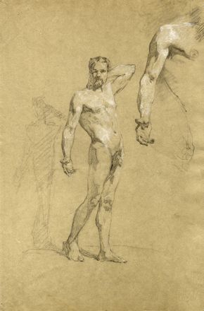  Pio Joris  (Roma, 1843 - 1921) : Accademie di nudo maschile (recto e verso).  - Auction Graphics & Books - Libreria Antiquaria Gonnelli - Casa d'Aste - Gonnelli Casa d'Aste