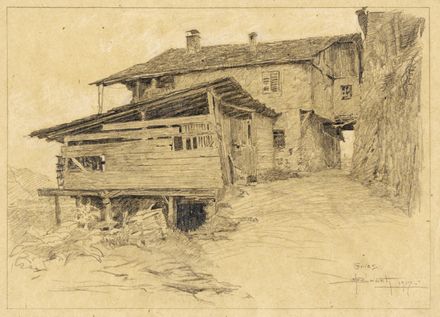  Oskar Brch  (Vienna, 1869 - Melide, 1943) : Maso Mauracher a Gries ? Bolzano.  - Auction Graphics & Books - Libreria Antiquaria Gonnelli - Casa d'Aste - Gonnelli Casa d'Aste