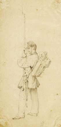  Giovanni Fattori  (Livorno, 1825 - Firenze, 1908) [attribuito a] : Due studi per soldati.  - Auction Graphics & Books - Libreria Antiquaria Gonnelli - Casa d'Aste - Gonnelli Casa d'Aste
