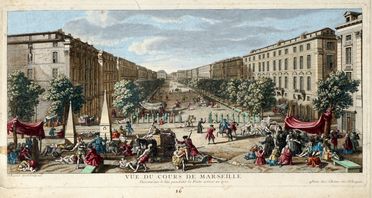  Antoine Aveline  (Parigi, 1691 - 1743) : Vee et Perspective du Salon de la Menagerie de Versailles, que l'on voit icy par derriere au milieu de Sept Cours remplies d'Oiseaux rares et d?autres animaux de divers Pas eloigns.  - Auction Graphics & Books - Libreria Antiquaria Gonnelli - Casa d'Aste - Gonnelli Casa d'Aste