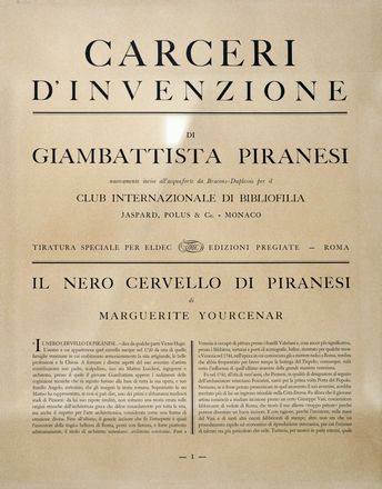  Piranesi Giovanni Battista : Carceri d'Invenzione. Libro d'Artista, Collezionismo e Bibliografia  - Auction Graphics & Books - Libreria Antiquaria Gonnelli - Casa d'Aste - Gonnelli Casa d'Aste