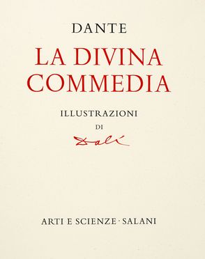  Alighieri Dante : La Divina Commedia. Illustrazioni di Dal. Libro d'Artista, Dantesca, Letteratura italiana, Collezionismo e Bibliografia, Letteratura, Letteratura  Salvador Dal  (Figueres, 1904 - 1989)  - Auction Graphics & Books - Libreria Antiquaria Gonnelli - Casa d'Aste - Gonnelli Casa d'Aste