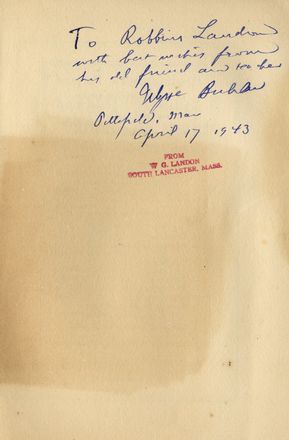  Mason Daniel Gregory : Dedica autografa su libro al pianista americano Ulysse Buhler.  - Asta Grafica & Libri - Libreria Antiquaria Gonnelli - Casa d'Aste - Gonnelli Casa d'Aste
