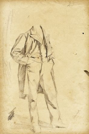  Adriano Cecioni  (Fontebuona, 1836 - Firenze, 1886) [attribuito a] : Lotto composto di 5 disegni.  - Auction Graphics & Books - Libreria Antiquaria Gonnelli - Casa d'Aste - Gonnelli Casa d'Aste