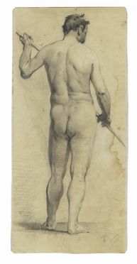  Mos Bianchi  (Monza, 1840 - 1904) : Due nudi maschili d'accademia.  - Asta Grafica & Libri - Libreria Antiquaria Gonnelli - Casa d'Aste - Gonnelli Casa d'Aste