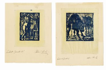  Arturo Checchi  (Fucecchio, 1886 - Perugia, 1971) : Lotto di tre xilografie.  - Asta Grafica & Libri - Libreria Antiquaria Gonnelli - Casa d'Aste - Gonnelli Casa d'Aste