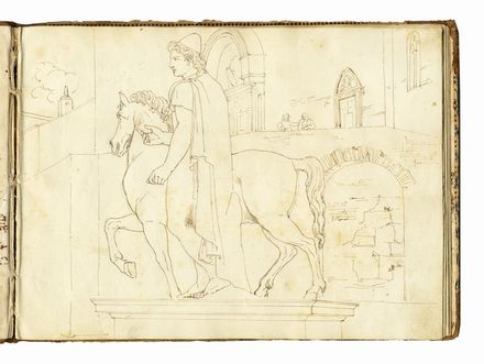  Francesco Baratta  (Genova, 1805 - 1835) : Album di disegni con vedute di Roma e studi vari, alcuni dalla statuaria antica e da Raffaello.  - Auction Graphics & Books - Libreria Antiquaria Gonnelli - Casa d'Aste - Gonnelli Casa d'Aste