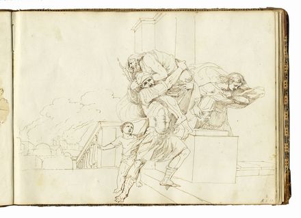  Francesco Baratta  (Genova, 1805 - 1835) : Album di disegni con vedute di Roma e studi vari, alcuni dalla statuaria antica e da Raffaello.  - Auction Graphics & Books - Libreria Antiquaria Gonnelli - Casa d'Aste - Gonnelli Casa d'Aste