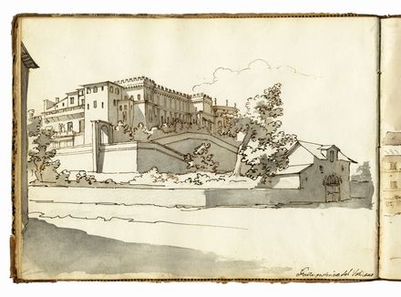  Francesco Baratta  (Genova, 1805 - 1835) : Album di disegni con vedute di Roma e studi vari, alcuni dalla statuaria antica e da Raffaello.  - Auction Graphics & Books - Libreria Antiquaria Gonnelli - Casa d'Aste - Gonnelli Casa d'Aste