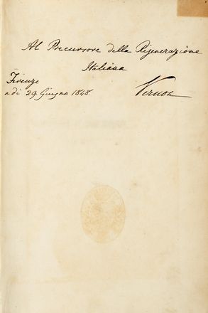  Vernon George : Il Febusso e Breusso. Letteratura italiana, Storia locale, Letteratura, Storia, Diritto e Politica  Vincenzo Gioberti  (1801 - 1852)  - Auction Graphics & Books - Libreria Antiquaria Gonnelli - Casa d'Aste - Gonnelli Casa d'Aste