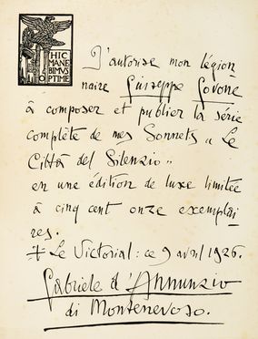  D'Annunzio Gabriele : The cities of silence.  - Auction Graphics & Books - Libreria Antiquaria Gonnelli - Casa d'Aste - Gonnelli Casa d'Aste