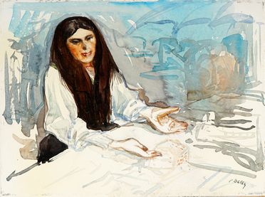 Stanis Dessy  (Arzana, 1900 - Sassari, 1986) : Donna in preghiera.  - Auction Graphics & Books - Libreria Antiquaria Gonnelli - Casa d'Aste - Gonnelli Casa d'Aste