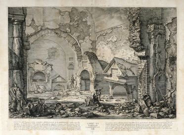  Giovanni Battista Piranesi  (Mogliano Veneto, 1720 - Roma, 1778) : Veduta dell'Ingresso della Camera Sepolcrale di L. Arrunzio e della sua Famiglia.../ Veduta di altra parte della Camera Sepolcrale di L. Arrunzio.  - Asta Grafica & Libri - Libreria Antiquaria Gonnelli - Casa d'Aste - Gonnelli Casa d'Aste