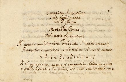 Osservazioni Aritmetiche / scelte dalla pratica / del P. Clavio. Scienze tecniche e matematiche  - Auction Graphics & Books - Libreria Antiquaria Gonnelli - Casa d'Aste - Gonnelli Casa d'Aste